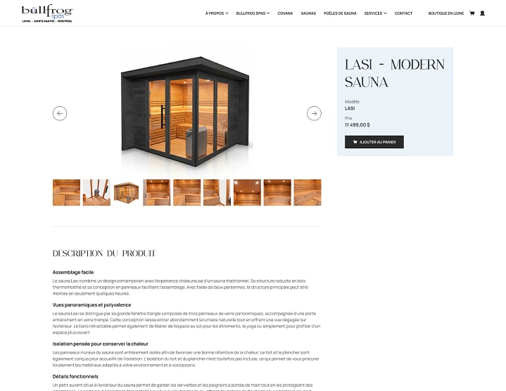 Fiche produit d’une boutique en ligne WooCommerce